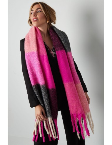 Scarf Ombre Multi Black-Pink
