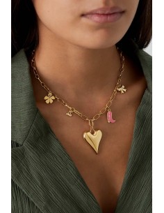 Κολιέ με Καρδιά και Charms