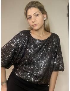 Sequin Blouse with open back