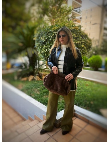 Καφέ Γούνινο Προβατάκι Clutch Καφέ Γούνινο Προβατάκι Clutch