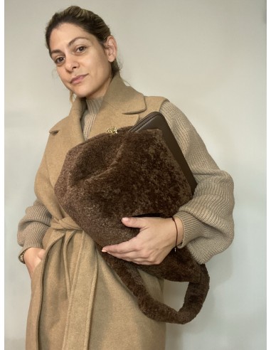 Καφέ Γούνινο Προβατάκι Clutch Καφέ Γούνινο Προβατάκι Clutch