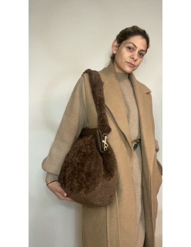 Καφέ Γούνινο Προβατάκι Clutch Καφέ Γούνινο Προβατάκι Clutch