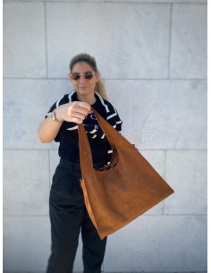 Καφέ Σουέτ Τσάντα Ώμου 2