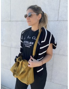 Mustard Suede Shoulder Bag