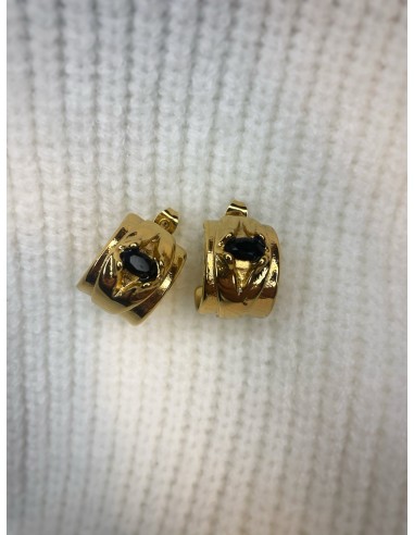 Χρυσό Κρικάκι με Μαύρη Πέτρα Χρυσό Κρικάκι με Μαύρη Πέτρα