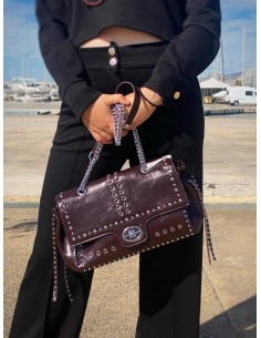 Μπορντό Rock Τσάντα με Τρούκς