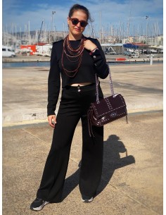 Μπορντό Rock Τσάντα με Τρούκς 2